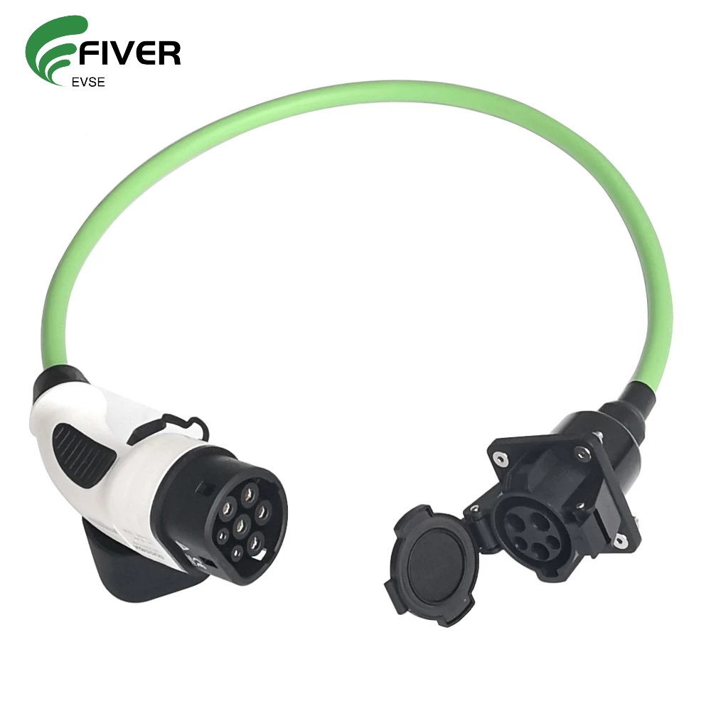 Single Phase 32A Electric Car Charging Adapter Type 1 to Type 2 With Cable 