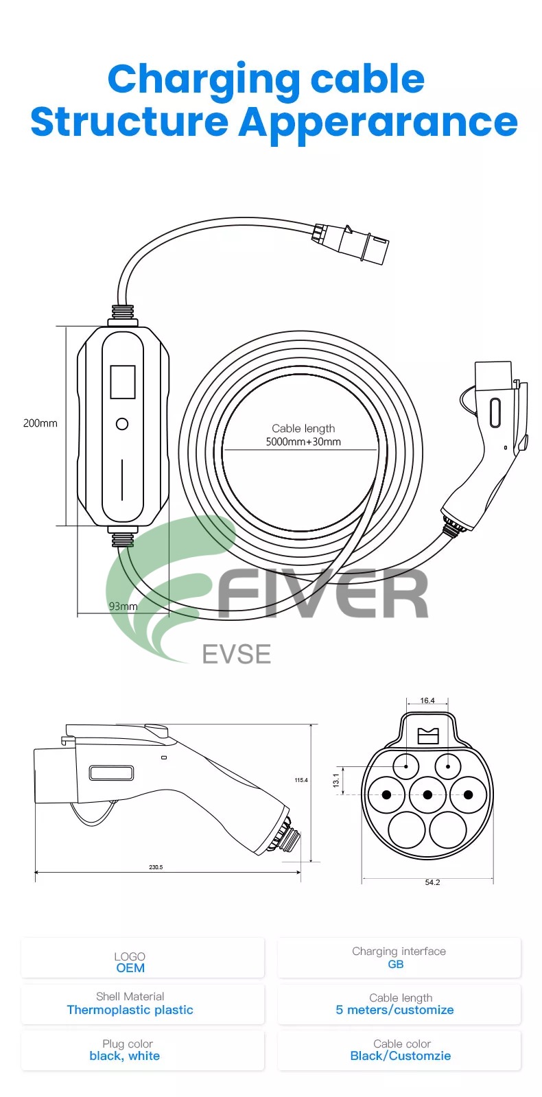 drawings for GBT <a href=https://fiverevse.com/Level-2--Portable--EV--Chargers.html target='_blank'>Portable EV Charger</a>s
