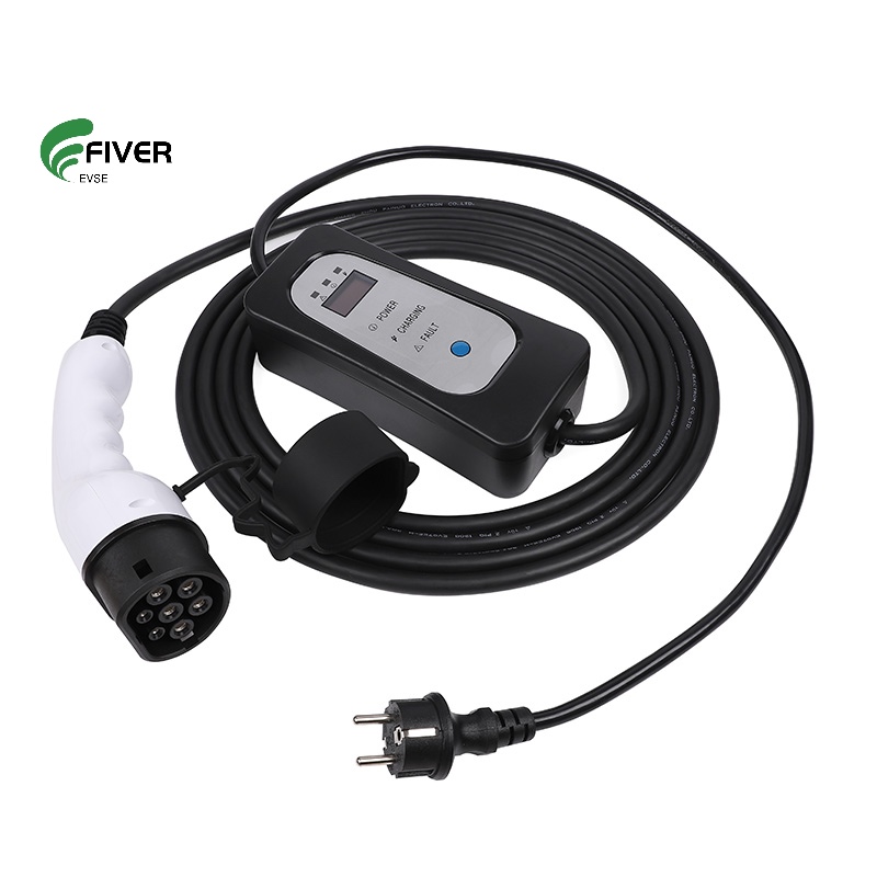 CE Certificated Current Adjustable Level 2 Type 2 Portable 16A AC EV Chargers