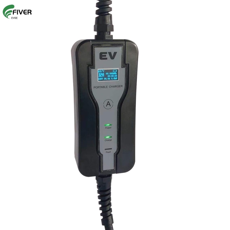 Portable 32A Current Adjustable Type 2 EV AC Charger, Electric Vehicle Chargers