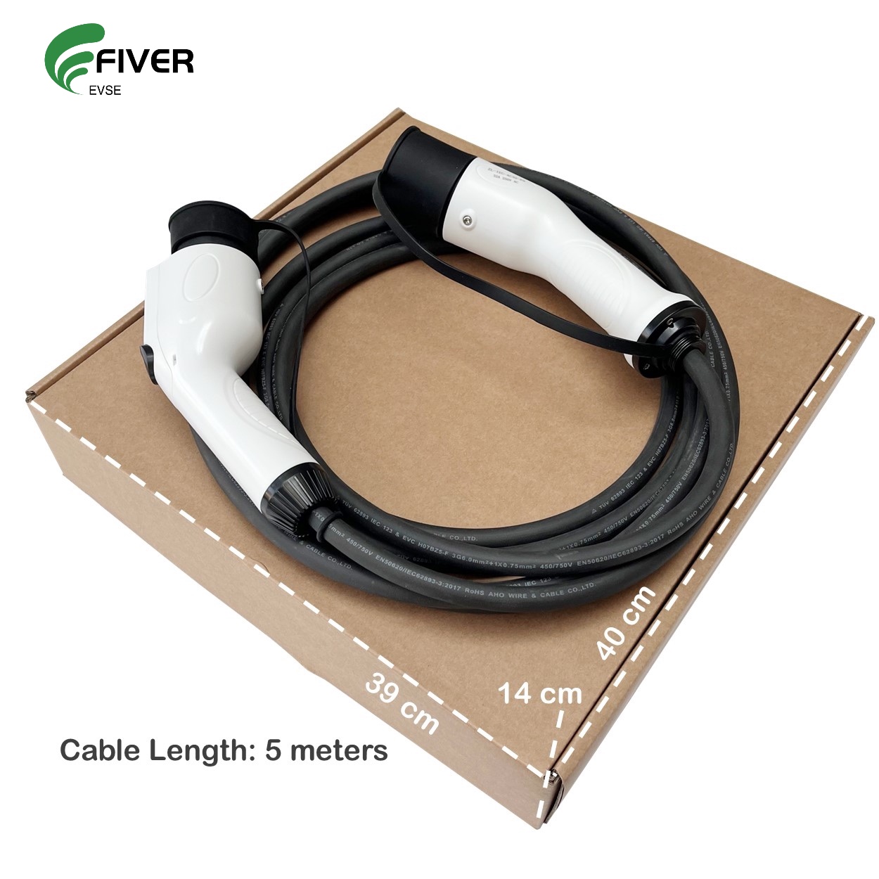 3Phase 480V 16A/32A Type 2 to GBT EV Charging Cable Extender 5M