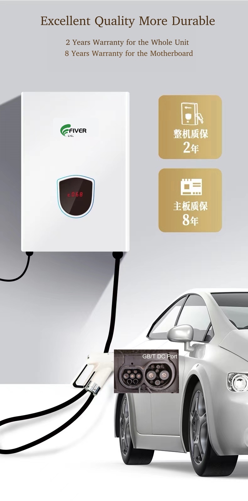150-1000Vdc 40KW DC EV Charger with GBT Connector 