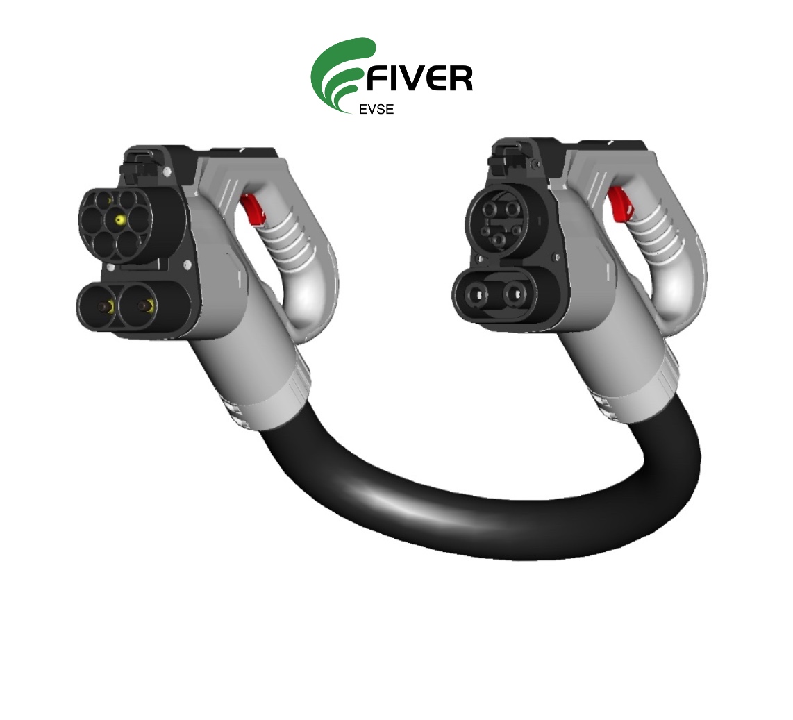 DC1000V 150A 150KW CCS2 To CCS1 EV Charging Adaptor Car Charging Connectors EVSE Adaptor