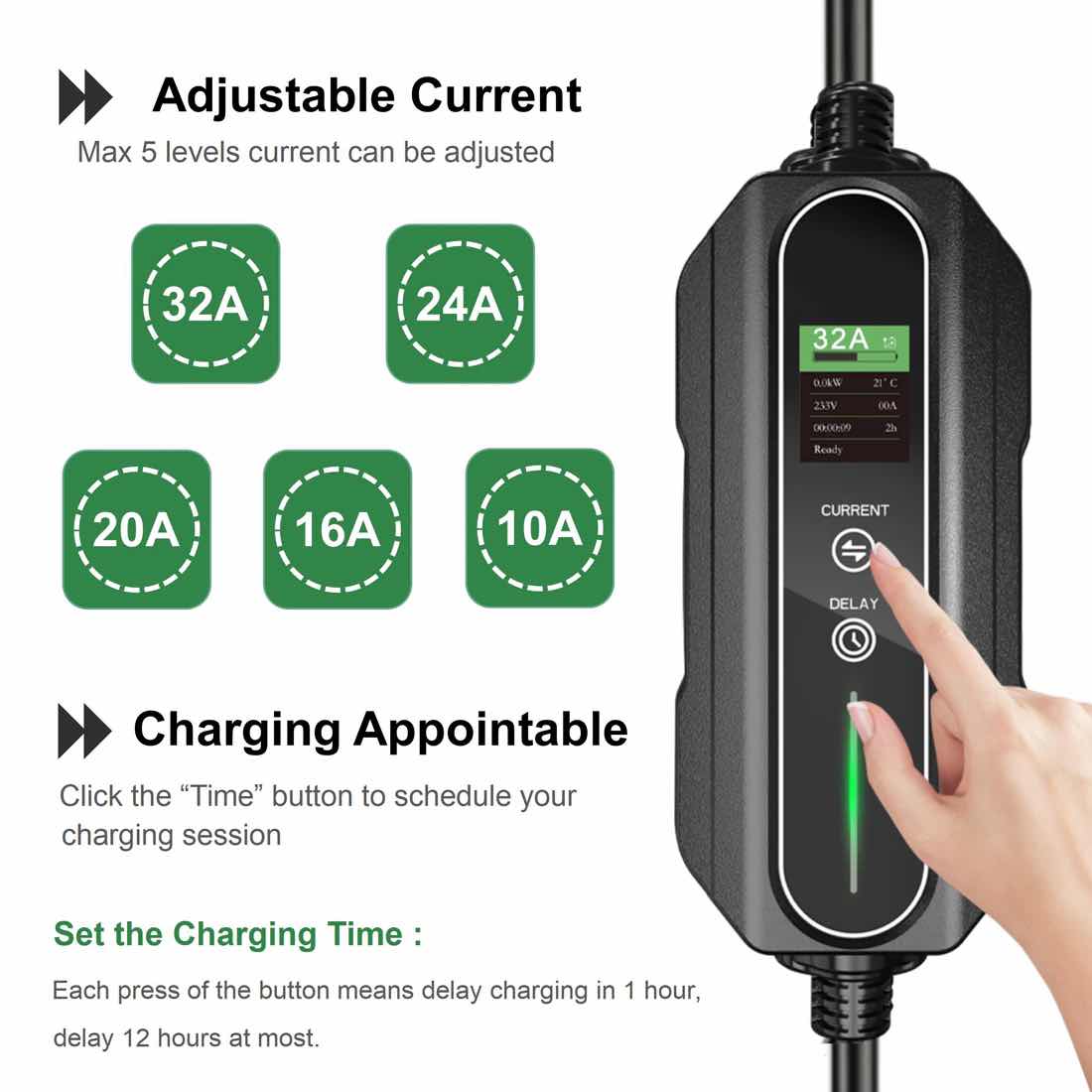 7kw <a href=https://fiverevse.com/Level-2--Portable--EV--Chargers.html target='_blank'>Portable EV Charger</a> for GBT electric cars
